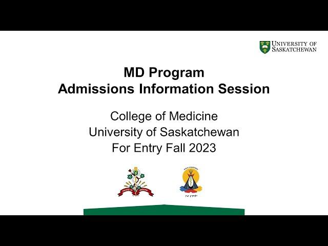 USask College of Medicine | MD Program Admissions Information Session