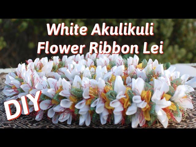 How To Make This Beautiful White Akulikuli Hawaiian Flower Ribbon Lei