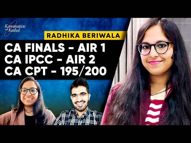 How She got AIR 1 in CA Finals and AIR 2 in IPCC | ft. Radhika Beriwala | KwK #29