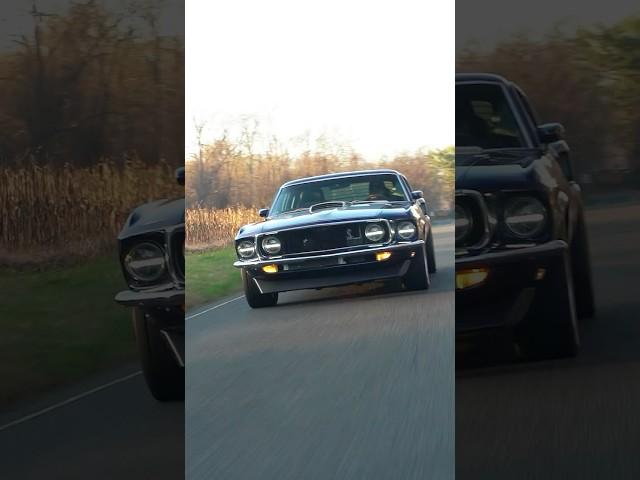 The 1969 blue Mustang is a rebellion on four wheel. 