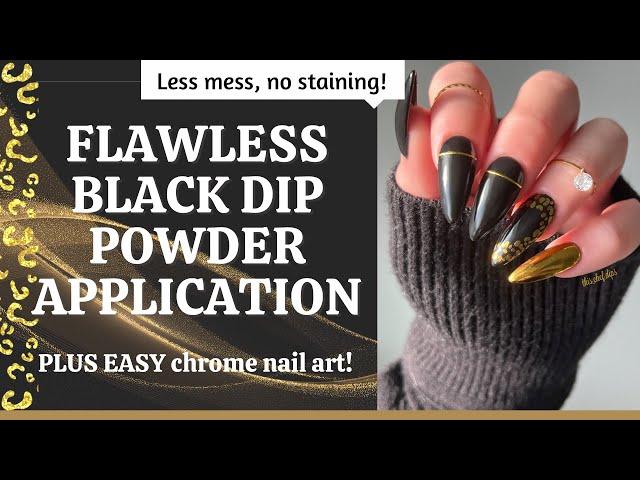 Black Dip Powder Application // Tips & Tricks + EASY chrome nail art! // ft. Vivid Glam Co