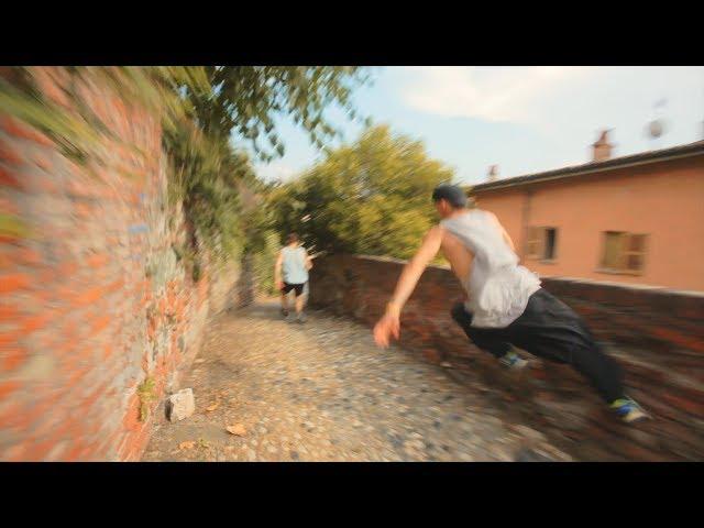 Bike vs Parkour Chase in Ivrea Italy