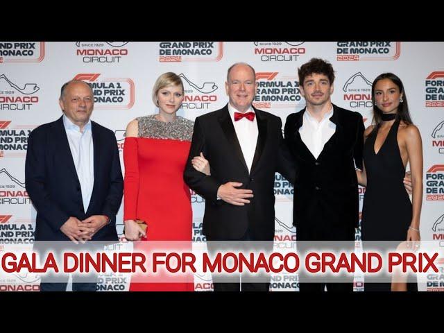 STUNNING in Red Princess CHARLENE and Prince Albert at The Gala Dinner for the 2024 Monaco Grand Pri