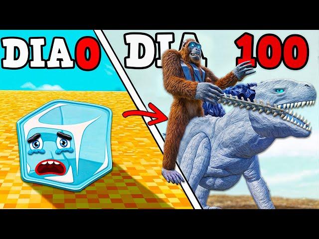 O PEQUENO BLOQUINHO DE GELO EVOLUIU PARA O GIGANTE SHIMU GODZILLA NO MINECRAFT HARDCORE 100 DIAS!