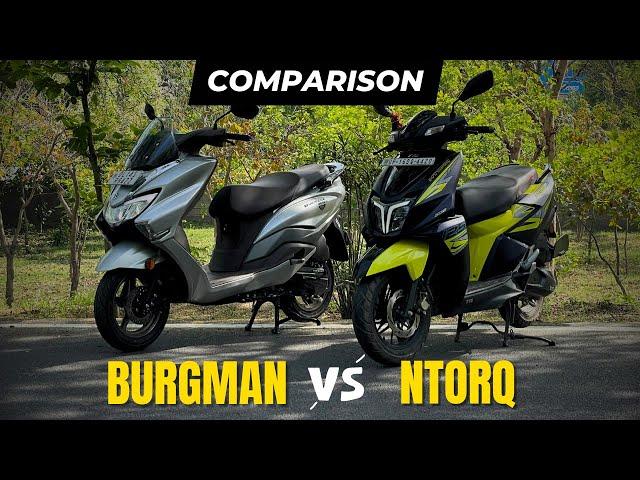 New Suzuki Burgman EX vs TVS Ntorq XT - 125cc Scooter Comparison!