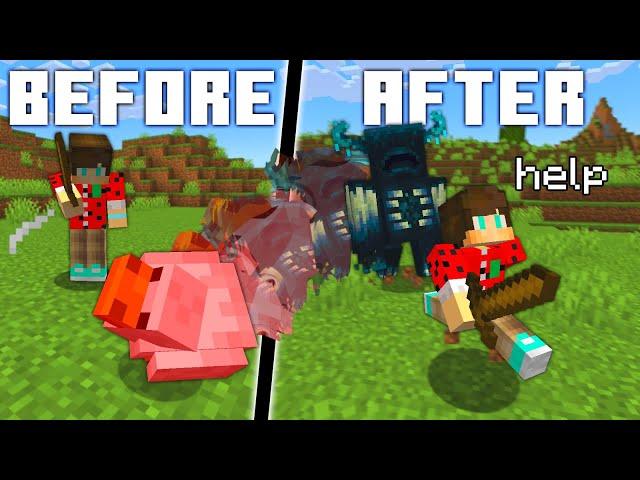 Minecraft But Mobs Get Stronger When They Die