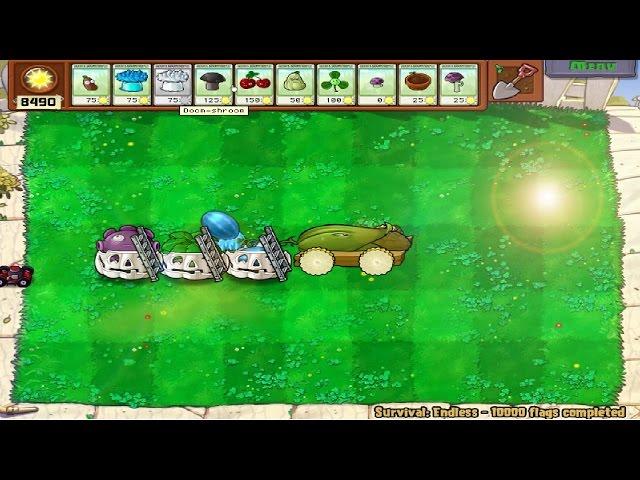 1 Cob Cannon Setup (with CHEATS) | Plants vs Zombies Survival Day Endless 1 Row | Flag 10000