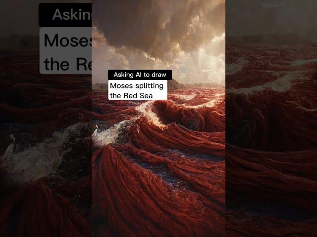 Asking AI to draw: Moses spliting the Red Sea