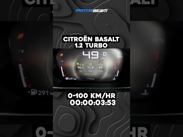 Citroen Basalt Turbo 0-100 Acceleration Test | @MotorBeam