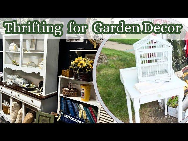 Transform Your Garden Space with Thrifted Garden Decor| Outdoor Thrift Market Day!🪴