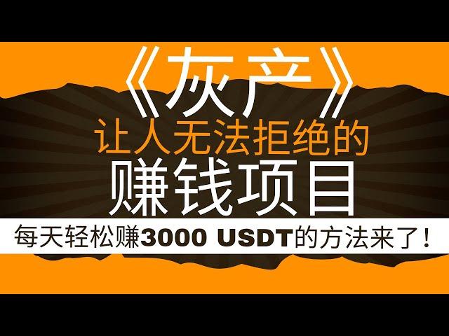 《灰产》让人无法拒绝的赚钱项目！每天轻松赚3000 USDT的方法来了！灰产项目 灰产2025 灰产赚钱 灰产业 灰产安全 灰产入门 灰产有那些｜做灰产的东叔