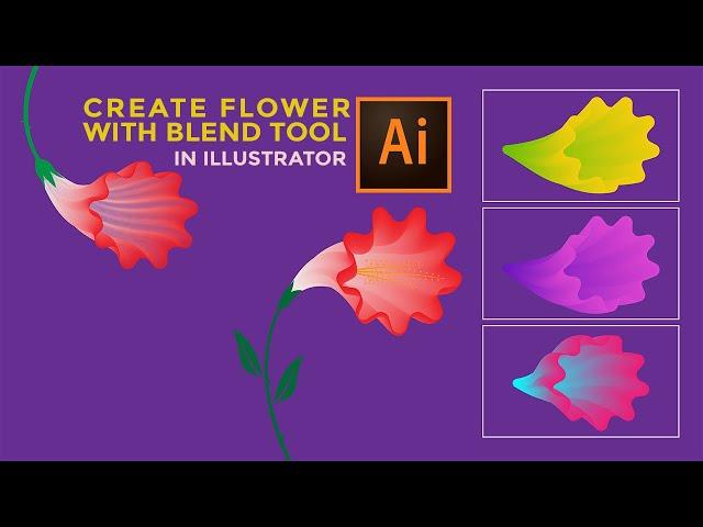 Create Beautiful Flowers using the Blend Tool in Illustrator - Beginner Tutorial #illustrator