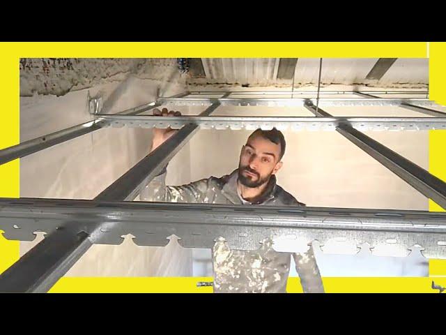  HOW to Make PLASTERBOARD Ceiling With METAL STUD  drywall