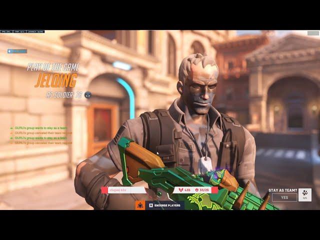 POTG! GALE SOLDIER 76 SEASON 9 TOP 500 GAMEPLAY OVERWATCH 2