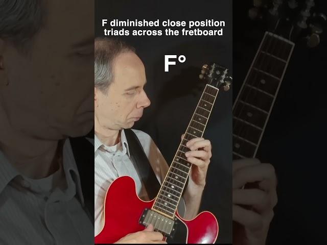 F diminished triads in close position across the fretboard #guitar #guitarpractice #jazz #chords