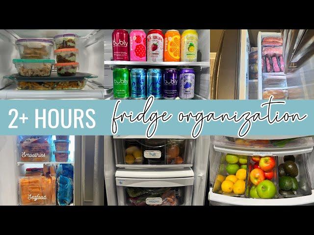 2+ HOURS OF FRIDGE & FREEZER ORGANIZATION // Organizing Marathon + How to Organize Any Fridge