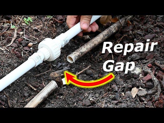 DIY How To Repair Broken Sprinkler Pipe Gap with PVC Union