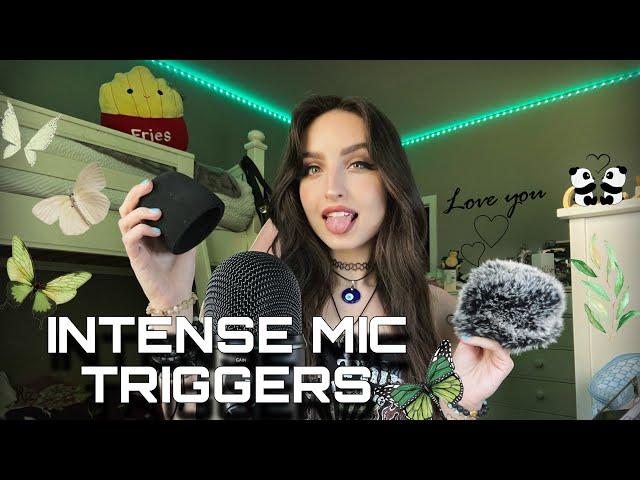 ASMR INTENSE MIC TRIGGER ASSORTMENT‼️Mic Pumping, Brain Massage, Mic Gripping/Brushing, Mouth Sounds