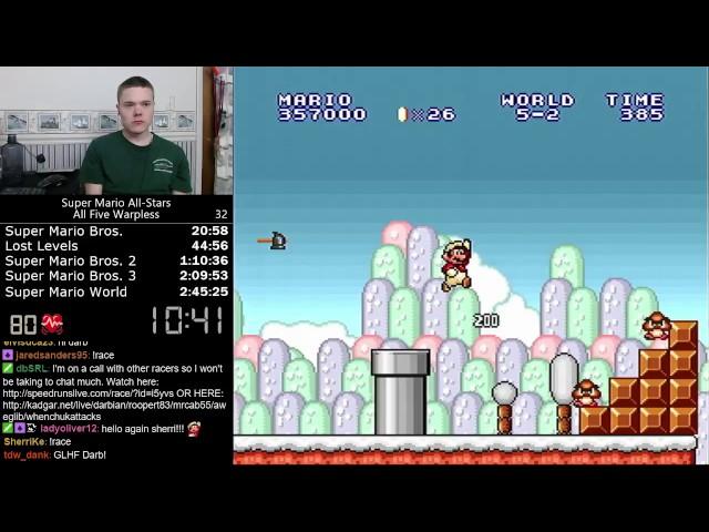 (2:42:37) Super Mario All-Stars - All Five Warpless speedrun *Former World Record*