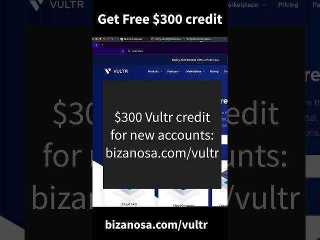 #shorts #clouds #Vultr #DO Get Vultr promo Code $300 credit