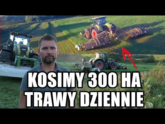 Rocznie koszą 3000 hektarów trawy i lucerny! Mają 4 sieczkarnie, 8 ciągników i 3 kosiarki motyl.