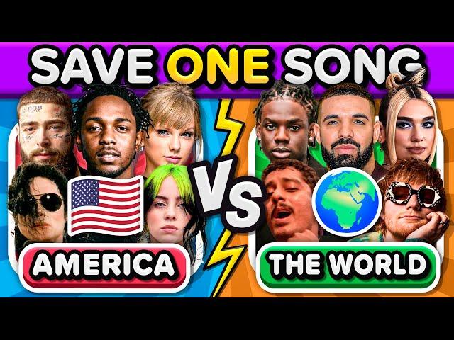 ⭐ AMERICA vs THE WORLD  SAVE ONE SONG | Music Quiz