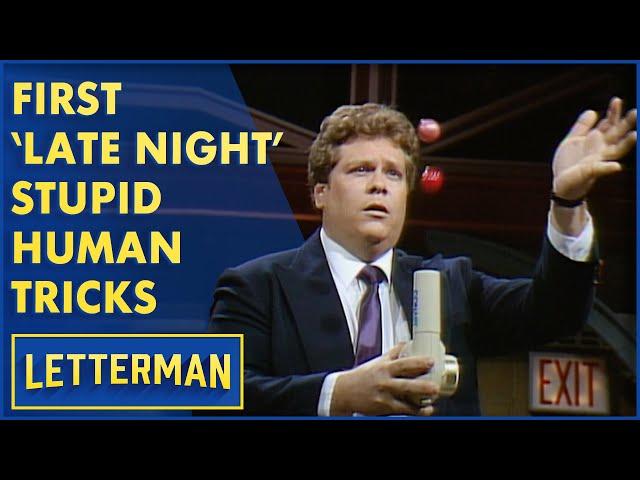 The First Stupid Human Tricks On "Late Night" | Letterman