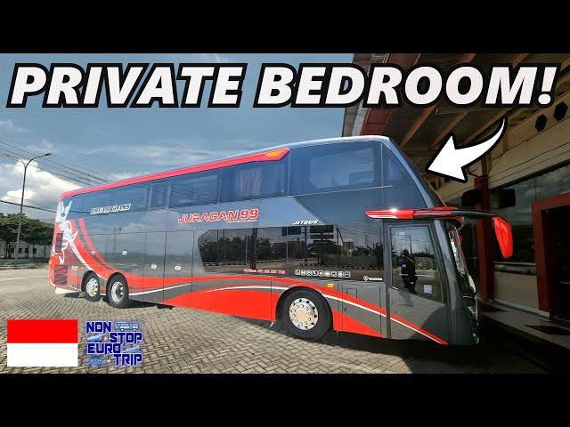 Travelling Across Indonesia on an ULTRA LUXURY BUS in a PRIVATE BEDROOM!