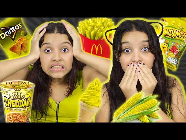 EATING ALL YELLOW FOR A FULL DAY! Food Challenge