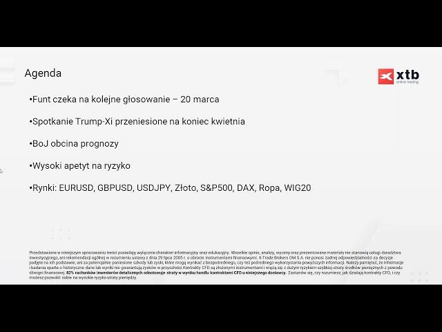 Izba Gmin nie zaskakuje rynków - codzienna analiza rynków, 15.03.2019