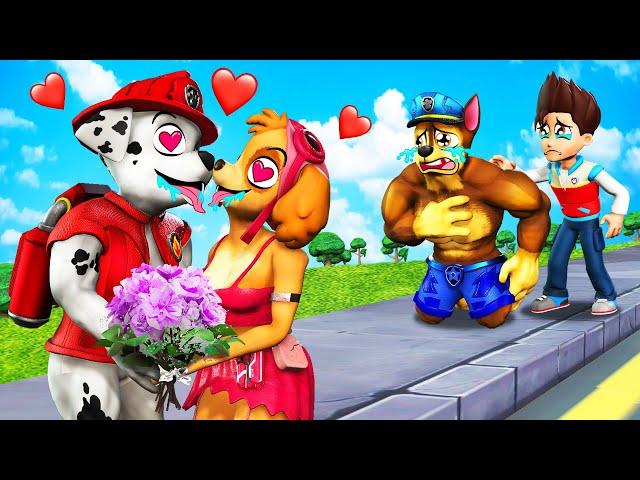 PAW Patrol: The Movie #66 ► Couple Marshall & Skye Kiss So Sweet - PAW Patrol Chase Lost His Love!