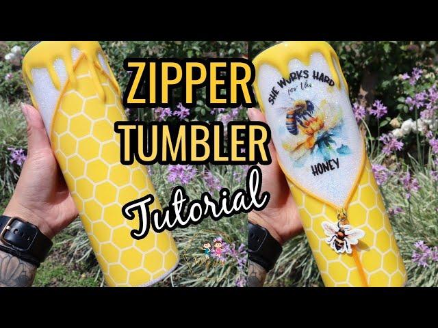 Zipper Tumbler Tutorial with drips | step by step