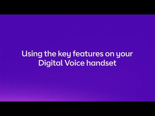 Using the key features on your Digital Voice handset