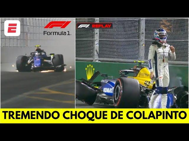 FRANCO COLAPINTO CHOCÓ Y DESTROZÓ el WILLIAMS en la clasificación del GP de LAS VEGAS | Fórmula 1