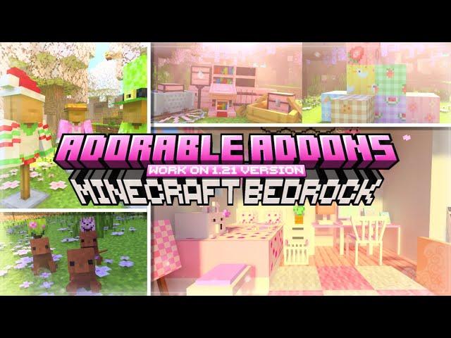 5 SUPER ADORABLE addons for you to try in your world  Minecraft PE/Bedrock 1.21+ furniture etc.