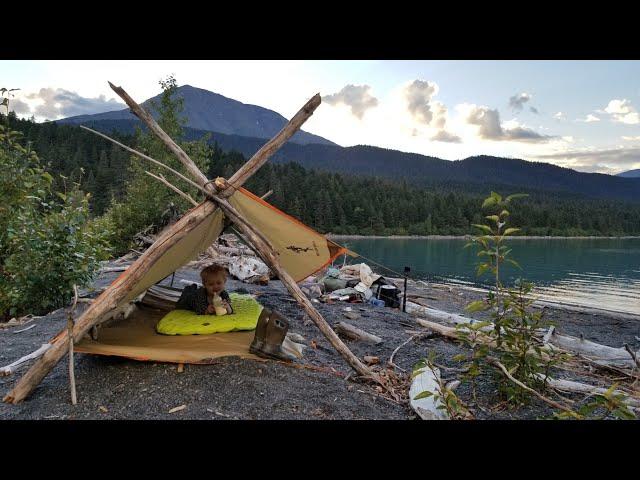 Survival Camping with my 2 yr old in Alaska (His first Time) - Bring the whole family along camping