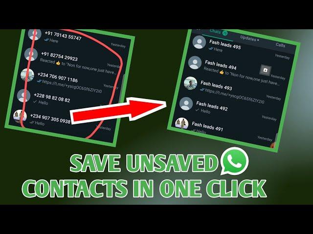 how to save all whatsapp unsaved contacts at once | save contact automatically in few clicks