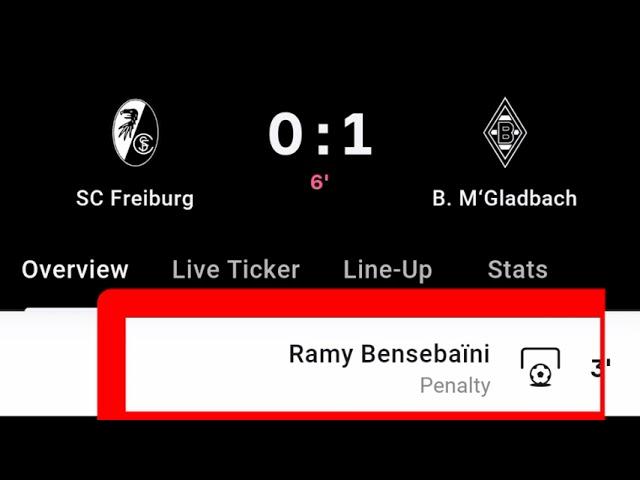 Ramy Bensebaini Penalty Goal Vs SC Freiburg | SC Freiburg Vs Borussia Monchengladbach | 0-1 |