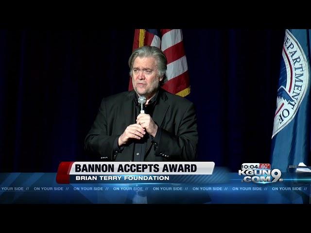 Steve Bannon accepts award on behalf of Breitbart News