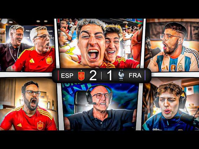 REACCIONES ESPAÑA 2-1 FRANCIA DAVOO, LA COBRA, MALDINI, XBUYER  #mejoresmomentos