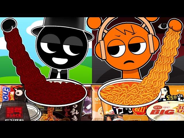 Incredibox Sprunki - Black VS Oren Convenience Store BLACK ORANGE MUKBANG | Incredibox Animation