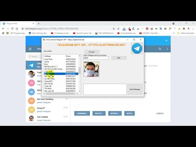 C# Using Telegram API Send Message Winform