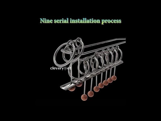 HOW TO SOLVE CLASSICAL METAL 9 LINKED RINGS PUZZLE