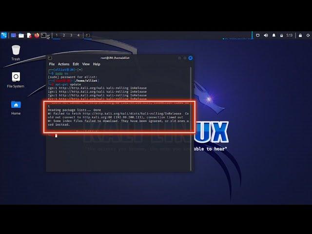 Fix sudo apt update error [2023.1 Kali Linux]