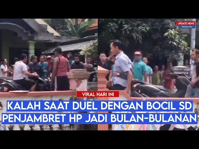 Penjambret Hp Jadi Bulan-bulanan Warga Usai Kalah Duel dengan Bocil SD