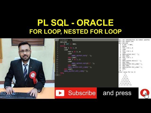 PLSQL BLOCK - PRACTICAL DEMO OF FOR LOOP, NESTED FOR LOOP TO PRINT TRIANGLE AND PYRAMID