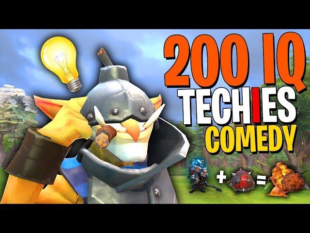 200 IQ Techies Comedy - DotA 2 Funny Moments