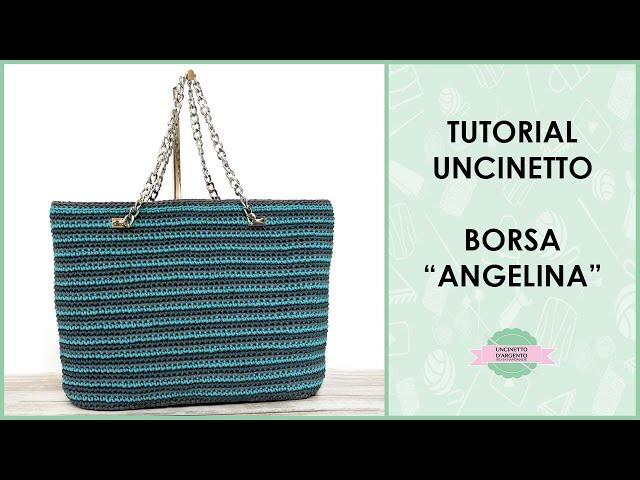 Tutorial borsa shopper uncinetto "Angelina" | cambio colore invisibile | Uncinetto d'Argento