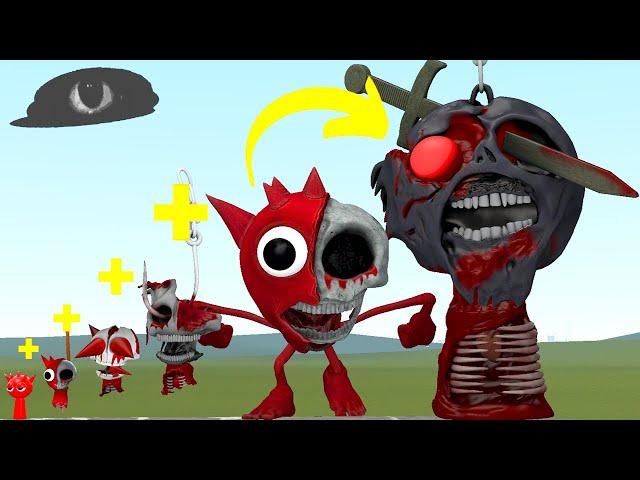 NEW EVOLUTION OF ALL PHASES OF RED (RADDY) SPRUNKI In Garry's Mod