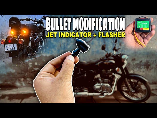 Royal Enfield Bullet 350 Modification || Jet Metal Bullet Indicator With Flasher In Bullet 350